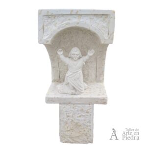Escultura en piedra - Divino Niño Jesús con gruta
